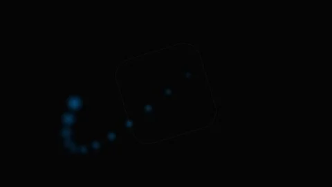 A sequence of glowing blue circular points forming a soft artistic curve Video stock 339617348