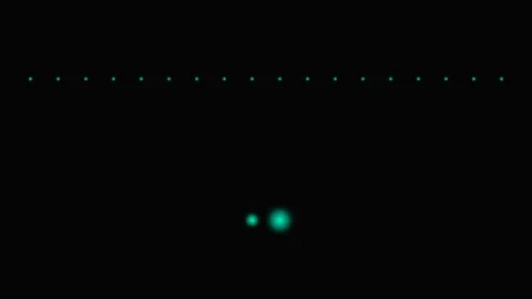 A sequence of glowing cyan circular lights arranged in a linear pattern Stock Footage 339614813