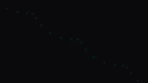 A sequence of glowing teal dots forming a diagonal line on a black background Stock-Footage 339616512