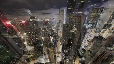 Sequence of images of different hong kong locations Video stock 318791645