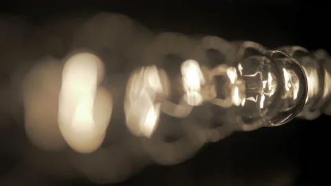 A sequence of luminous bulbs. Video stock 134982161