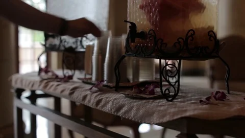 Sequence of Man Pouring Himself Water Stock Footage 76484115