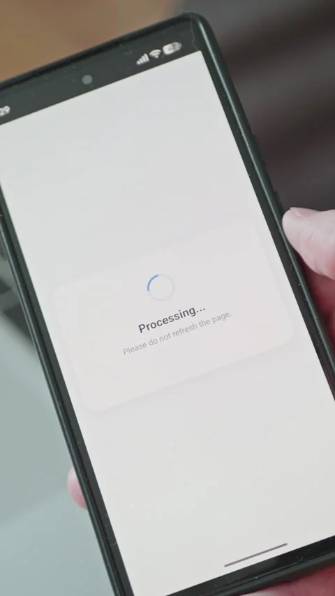 Sequence of mobile checkout, processing, and failed payment Stock Footage 335524808