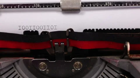Sequence of ones and zeros in binary code written with old typewriter Stock Footage 272807885