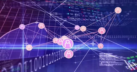 Sequence opening pink peach usericon network rotating and pulsing while Stock Footage 317157636