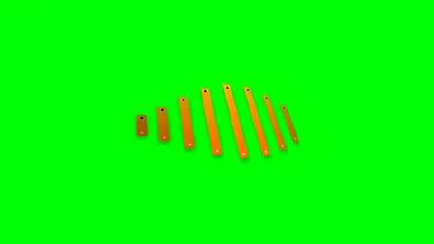A sequence of orange rectangular metal plates arranged on a green background Video stock 340267467
