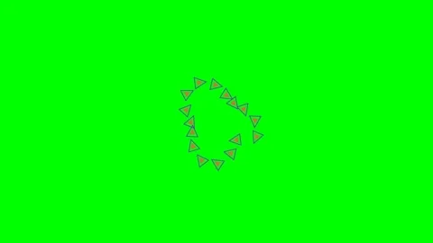 A sequence of orange triangles forming a heart shape on a green background Stock Footage 341839719