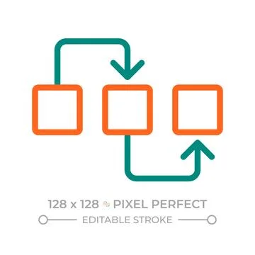 Sequence pixel perfect two color line icon Stock Illustration
