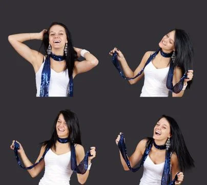 Sequence of pretty girl dancing Stock Photos