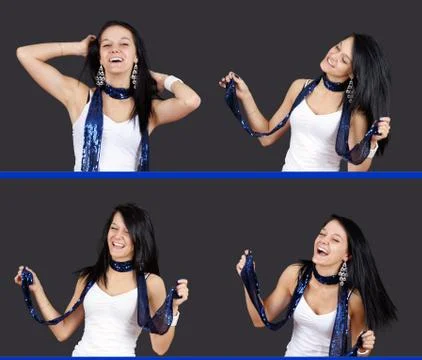 Sequence of pretty girl dancing Stock Photos