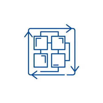 Sequence of processes line icon concept. Sequence of processes flat vector Stock-Illustration