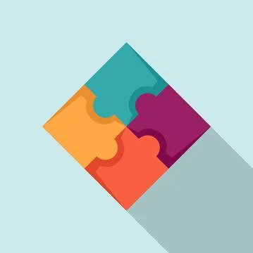 Sequence puzzle icon, flat style Illustrazione stock