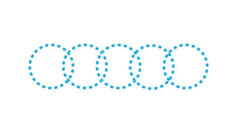 Sequence of rotating dashed circles forming a smooth loop animation on a wh.. 스톡 동영상 337017516