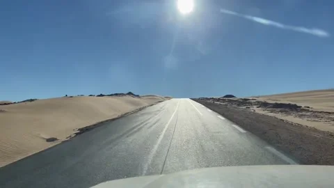 Séquence sahara road 스톡 동영상 197485356