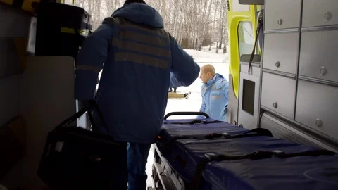 Sequence of Shots of Paramedics Arriving at Scene of Accident Stock Footage 123691098