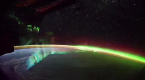 Sequence - SpaceStation of Earth variety of shots inc. Aurora Borealis Stock Footage 47572682