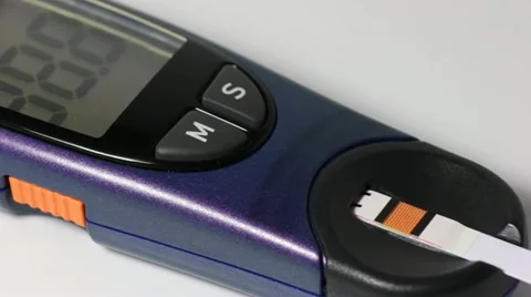 Sequence: Test strip for measuring of blood sugar Stock Footage 11687124