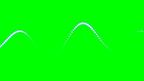 A sequence of white dots forming a smooth wave shape on a green background Stock Footage 340266535