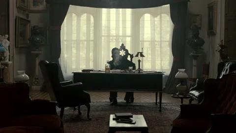 Sequences of a businessman receiving a telegram while sitting in office, USA, 18 Stock Footage 236630737