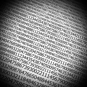 Sequences of digits stream background Illustrazione stock