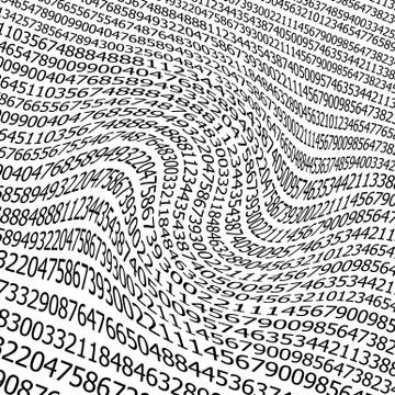 Sequences of digits stream background Illustrazione stock