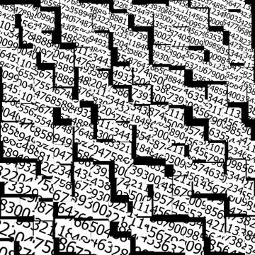 Sequences of digits stream background Illustrazione stock