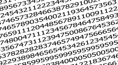 Sequences of digits stream background Illustrazione stock