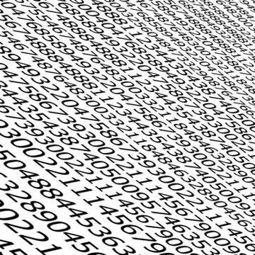 Sequences of digits stream background Illustrazione stock
