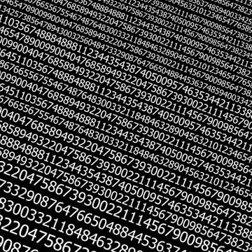Sequences of digits stream on black background Illustrazione stock