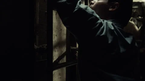 Sequences of an inmate trying to break out of prison, USA, 1960s - Reenactment Video stock 238866718