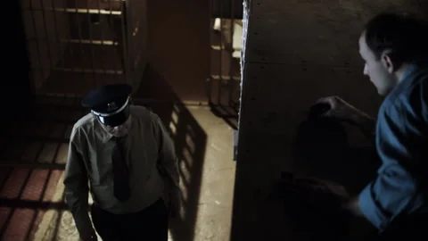 Sequences of inmates breaking out of prison, USA, 1960s - Reenactment 스톡 동영상 238866717