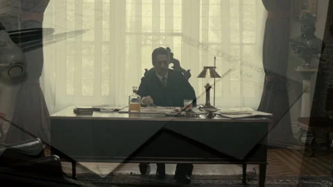 Sequences of a man standing in a cemetery, USA, 1800s - Reenactment Stock Footage 236630739