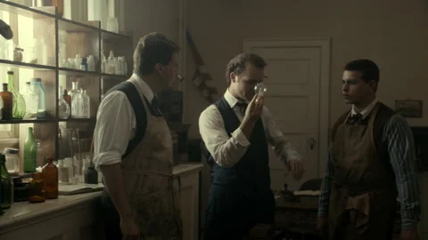 Sequences of Thomas Edison holding a light bulb, USA,1800s - Reenactment Vídeos de archivo 236629122