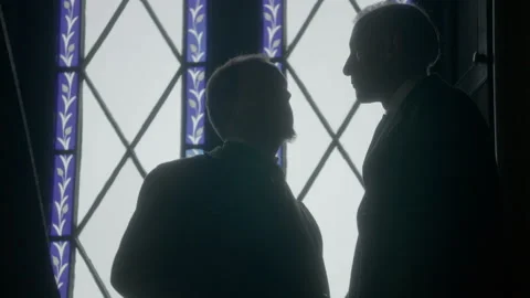 Sequences of two men talking and shaking hands, USA, 1800s - Reenactment Stock Footage 236628293