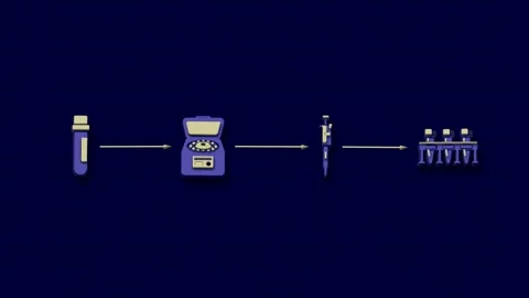 Sequential Centrifugation and Transfer Divide a Batch into Reserved Aliquots Stock Footage 345500221