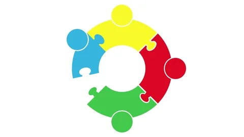 Sequential connection of puzzle elements Stock Footage 306971610