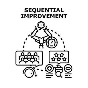 Sequential improvement concept for business development process Stock Illustration