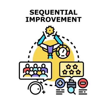 Sequential improvement concept for business development process Stock Illustration