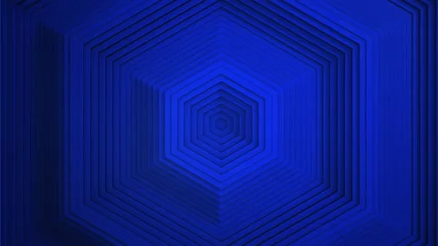 Sequential movement of the dark blue hexagon rings. The concept of wave and moti Video stock 157020726