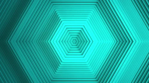 Sequential movement of the turquoise hexagon rings. The concept of wave and moti Stock Footage 157018421
