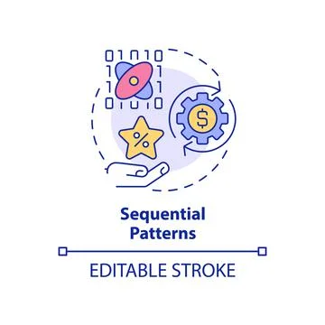 Sequential patterns concept icon Stock Illustration