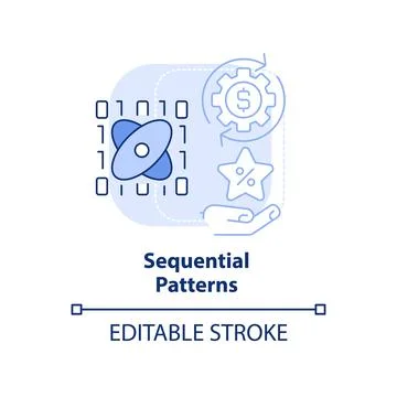 Sequential patterns light blue concept icon 스톡 일러스트