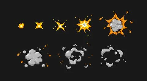 Sequential pixel explosions animation 库存插图