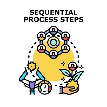 Sequential process steps development and growth concept Stock Illustration