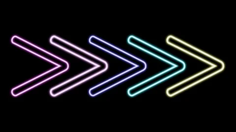 Sequential Rainbow Neon Play Icon Background Stock Footage 327843199