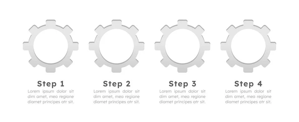 Sequential workflow empty infographic template Stock Illustration