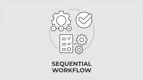 Sequential workflow line concept icon animation Stock Footage 340576497