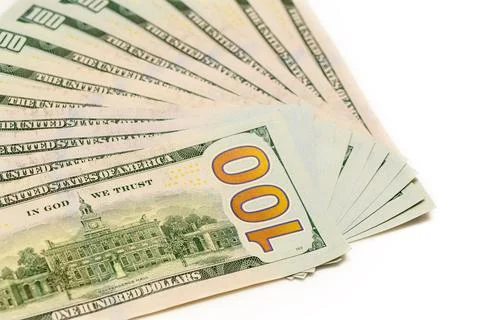 Sequentially Numbered 100 Dollar Bills Stock Photos
