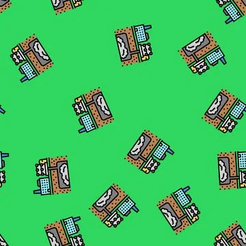 Sequestration carbon vector seamless pattern Stock Illustration