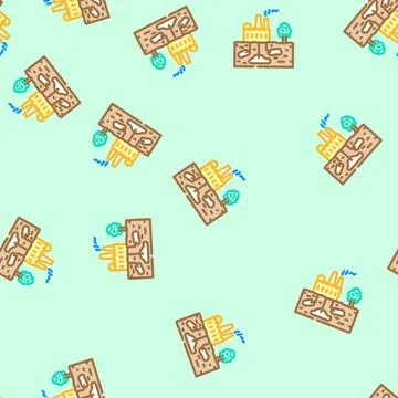 Sequestration carbon vector seamless pattern Stock Illustration